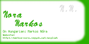 nora markos business card
